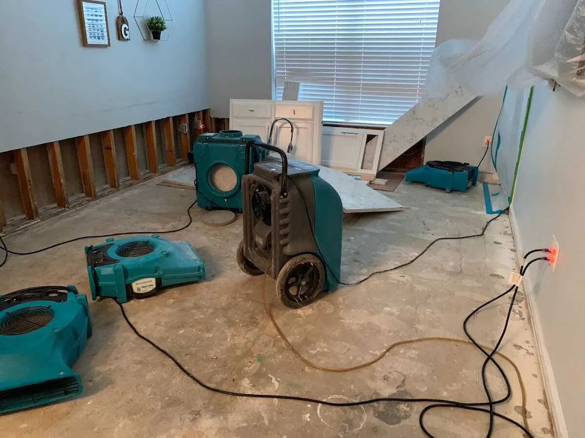 Dehumidifier in flood-cut room for Water Extraction & Removal in North Star